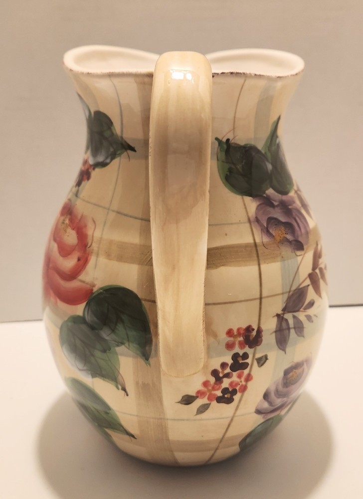 Multicolored Tuscan Inspired Floral 72 oz. Ceramic Pitcher