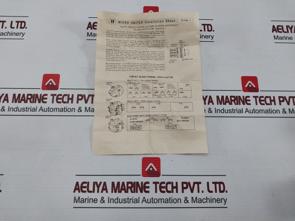 MICRO SWITCH PTCC Contact Block 600 VAC-125