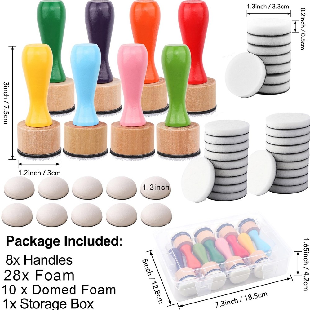 47 Pack Ink Blending Foam Pads Set with 8 Mini Applicator Tools Storage Box