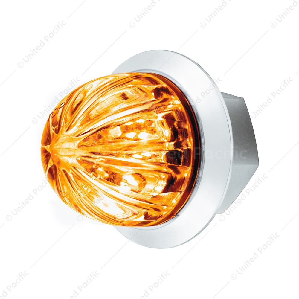 (10) Amber LED/Clear Lens Dual Function Mini Watermelon Lights 1 1/8"