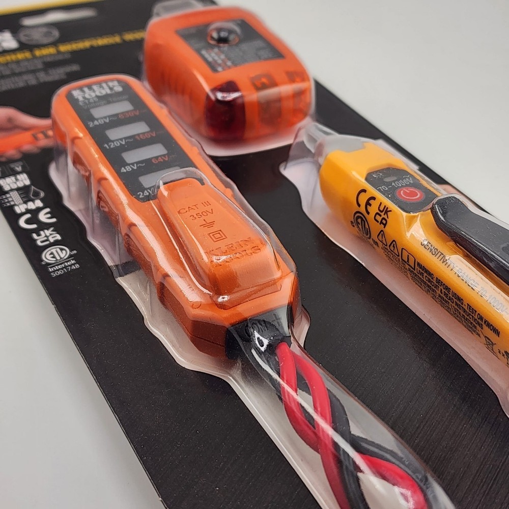 NEW Klein Tools ET45KITXT Voltage Testers and Receptacle Tester Kit