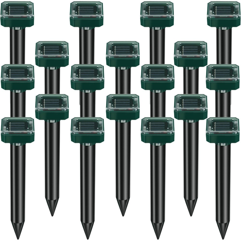 Kittmip 6 Pcs Mole Repellent for Lawns Solar Powered Repeller Small