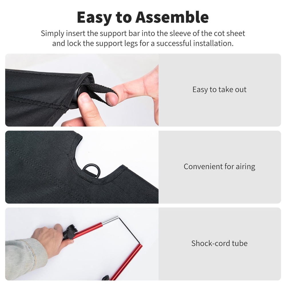Ultralight Camping Cot, Easy to Assemble Folding Tent Cot, Compact & Protable