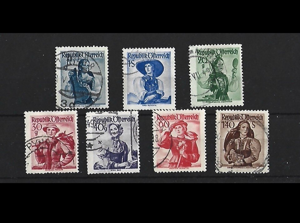 1948 - Austria Provincial  Costumes 7 Different Used