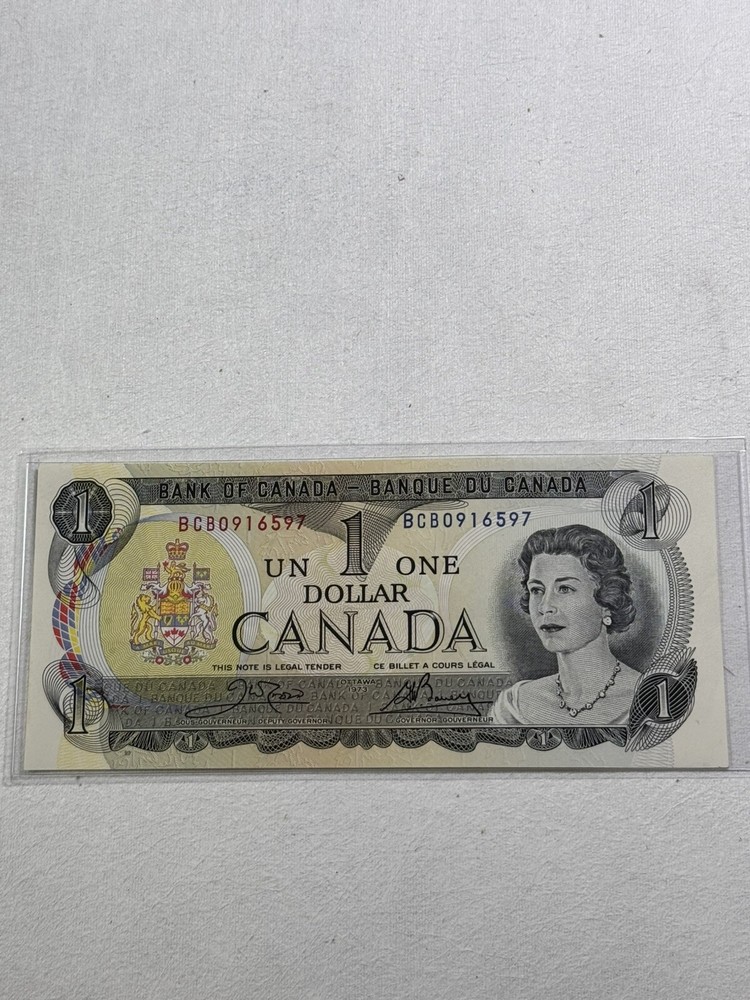 1973 Canada 1 Dollar Banknote Crow Bouey P# 85c