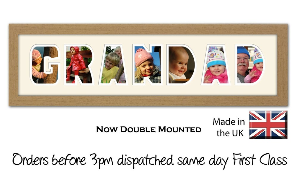 Grandad Photo Frame Letter Word Name Frame Double Mounted