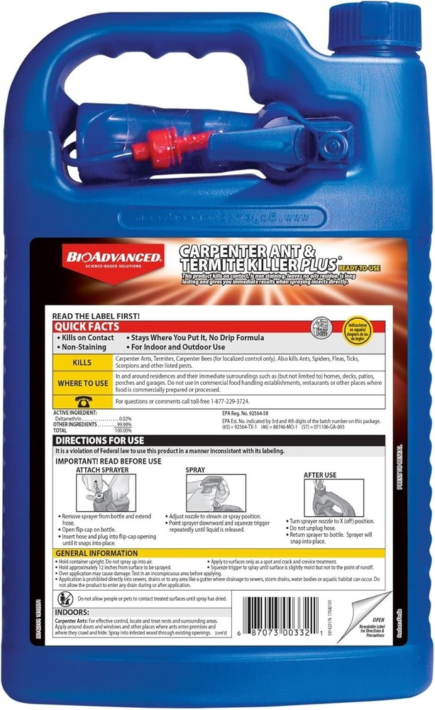 BioAdvanced Carpenter Ant & Termite Killer Plus 1 Gallon Ready-to-Use Indoor/Out