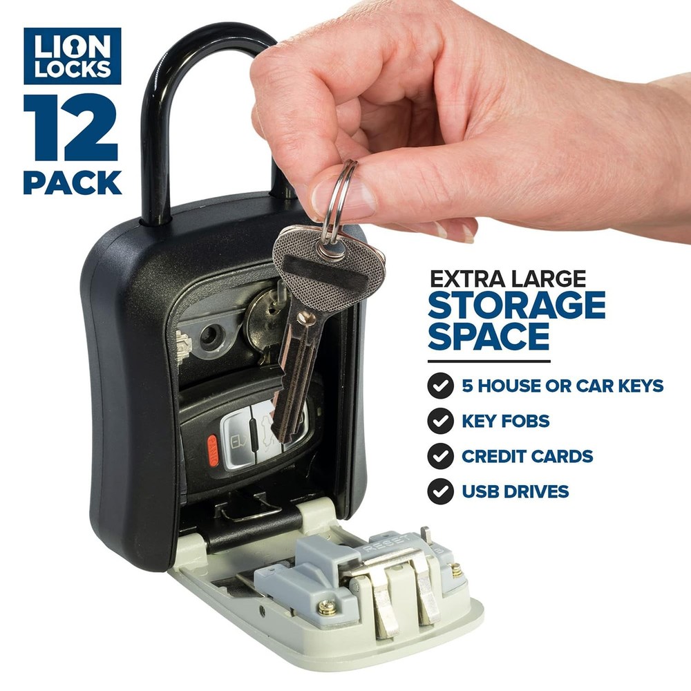 Key Lock Box for Keys with Code (12 Pack) 4 Digit Combination Lockbox for Key...