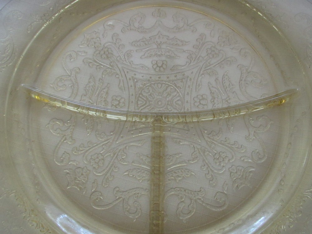 FEDERAL DEPRESSION MADRID GLASS DIVIDED PLATE- NICE