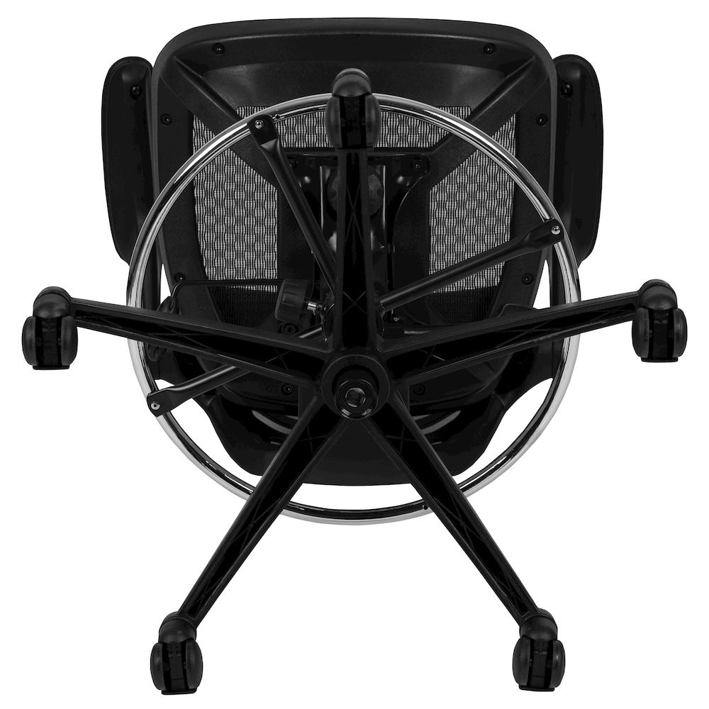Mid-Back Transparent Black Mesh Drafting Chair with Black Frame and Flip-Up...