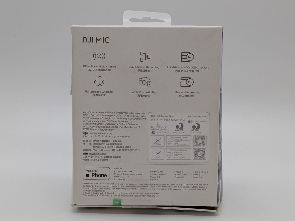 DJI Mic Wireless, Charging Case Microphone 250m Range AST01