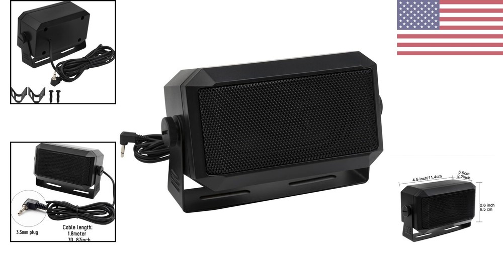 Compact External Communications Speaker for Ham Radio, CB & Scanners - 5W