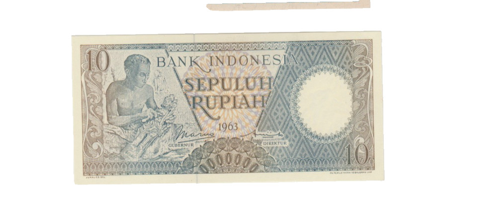 INDONESIA 1963 10 RUPIAH BANKNOTE P89 UNCIRCULATED