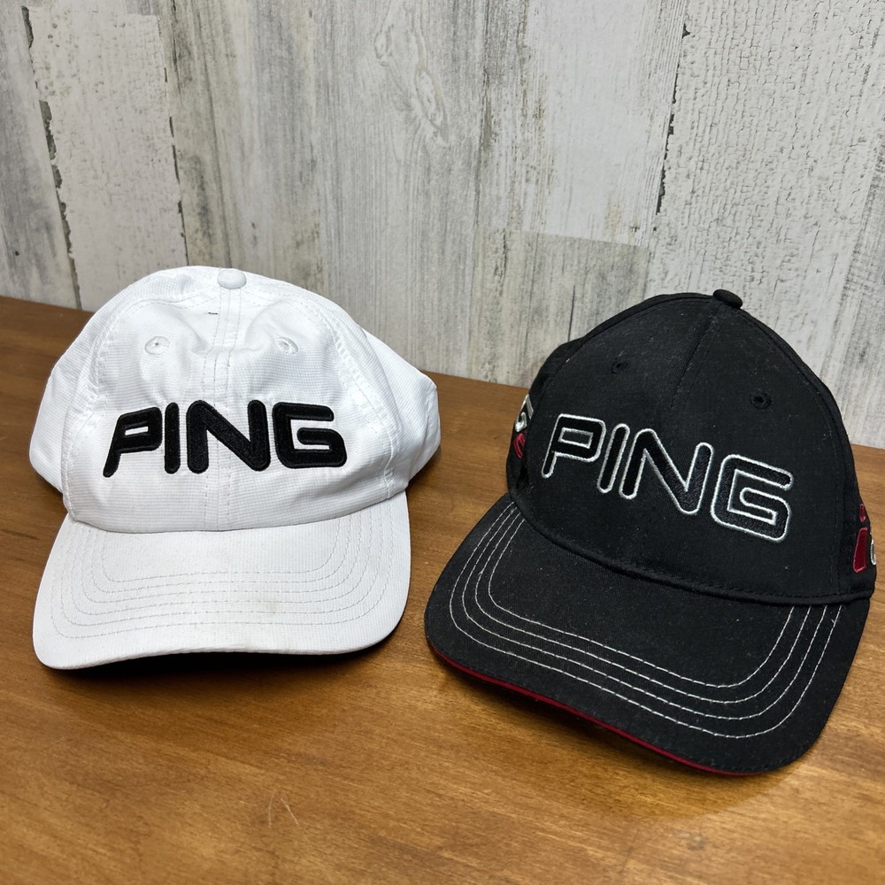 PING Golf Hat/Cap G20 Anser i20 Adjustable Strapback Black And Plain White Hat