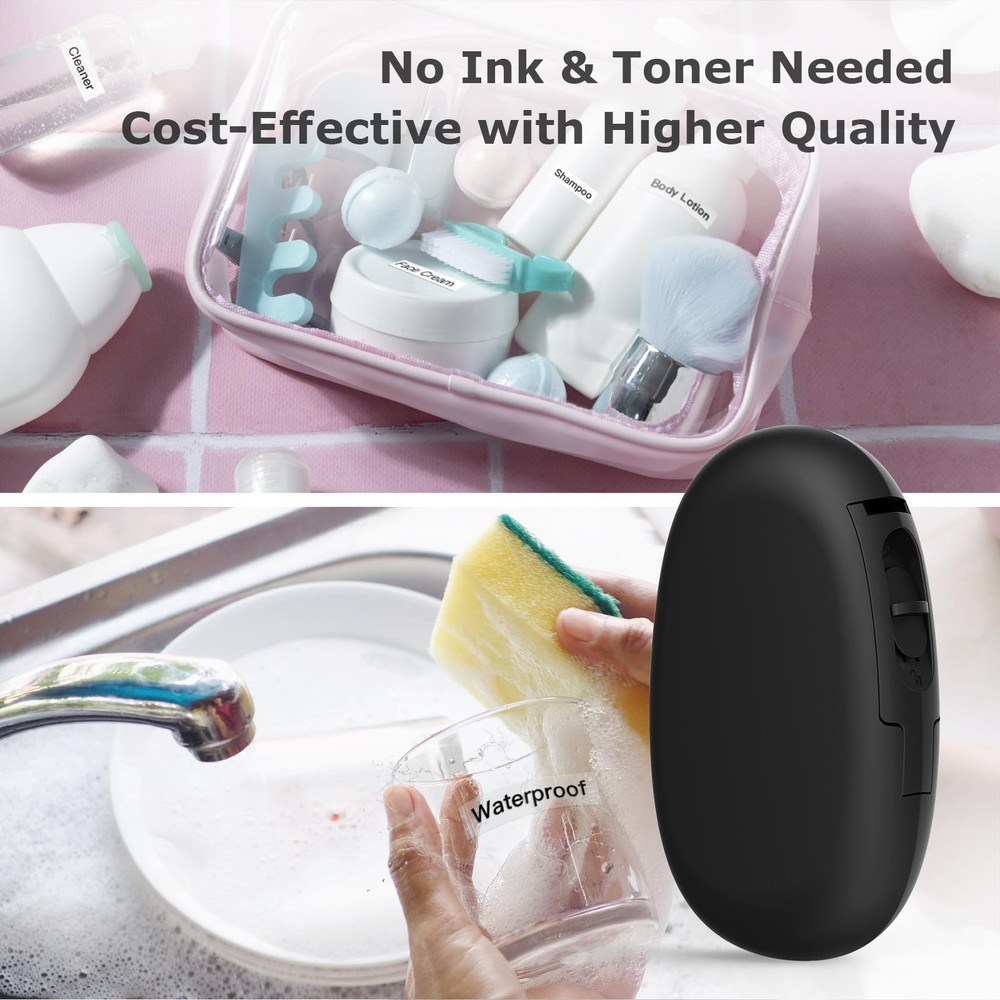 E10 Bluetooth Label Maker Machine with 3 Tapes, Continuous Waterproof Label, ...