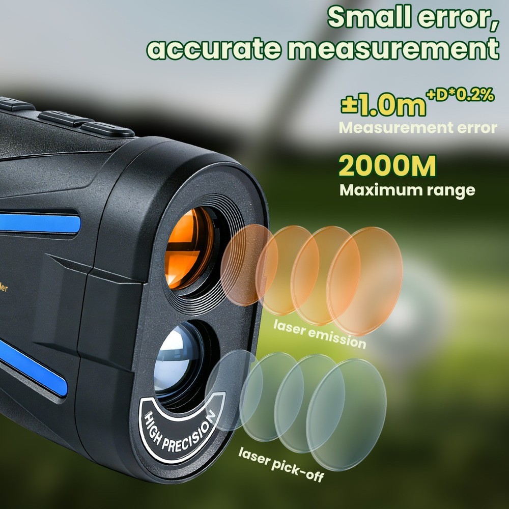 Laser Golf Rangefinder 6X Magnification 1200yd Range Slope Function for Golfing