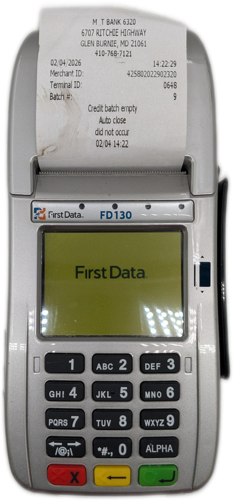 First Data FD100 FD130 Wired Printing Credit Card Terminal Reader