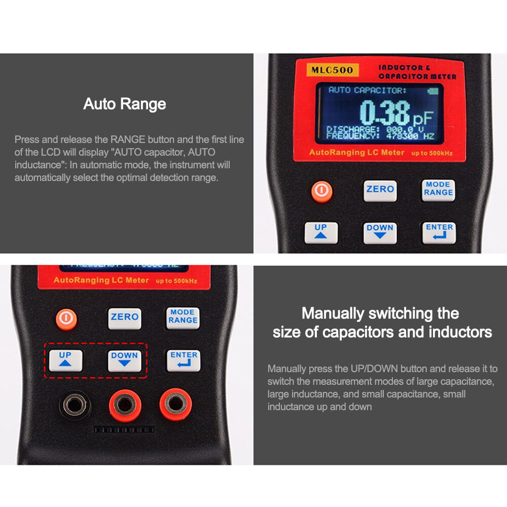 MLC500 High Precision Digital Auto-Range Capacitance Inductance Meter Anti-burn