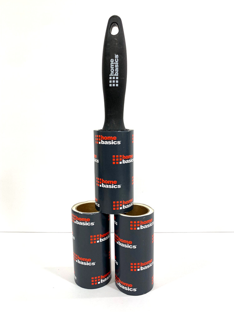 Home Basics 3-Pack Lint Roller Lightweight Handle Ex Sticky Refill 300 Sheets