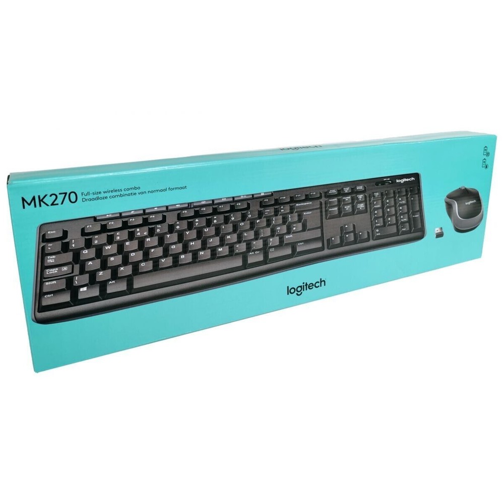 Logitech MK270 Full-size Wireless 2.4G Membrane Keyboard and Mouse Bundle PC/MAC