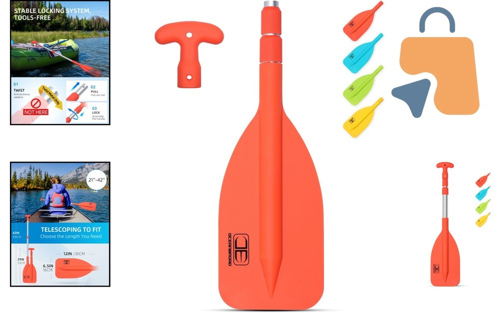Versatile Emergency Paddle 21''-42'' Adjustable Length for All Water Activities