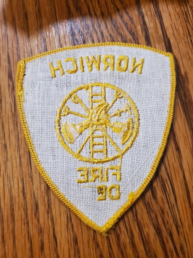 Vintage Norwich Fire Department embroidered patch. *error On Patch