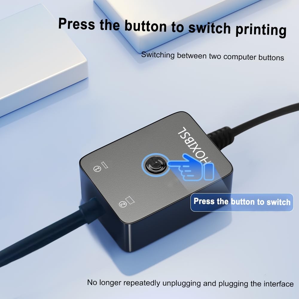 HOXIBSL 14.7FT Printer Cable Splitter 2 in 1 Out,Printers with Toggle...