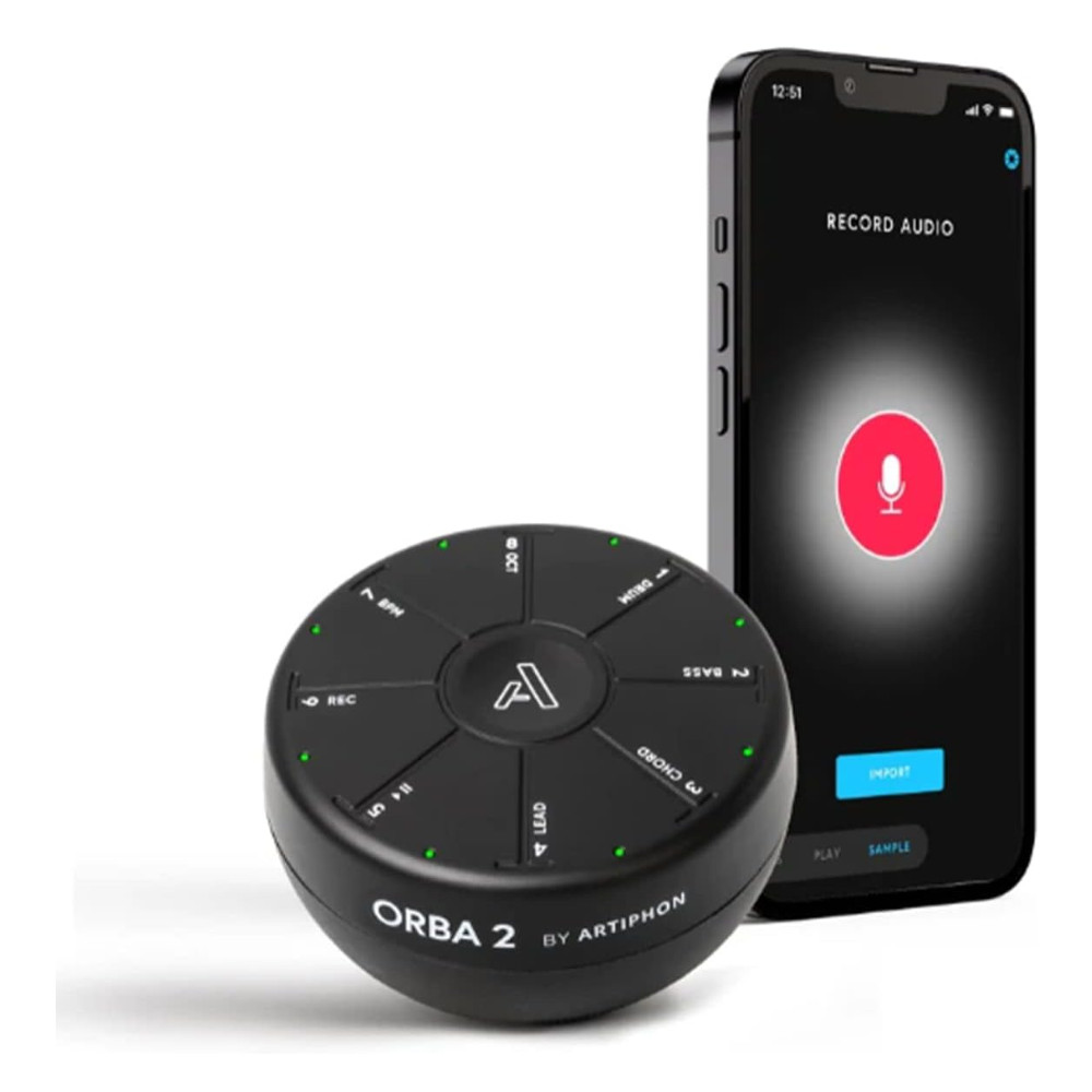 Orba 2 by Artiphon Portable Electronic Multi-Instrument Looper, MIDI controller