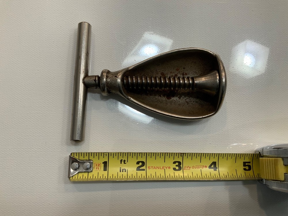 Vintage Walnut Shaped Cast Iron T-Screw Nut Cracker solid well made item