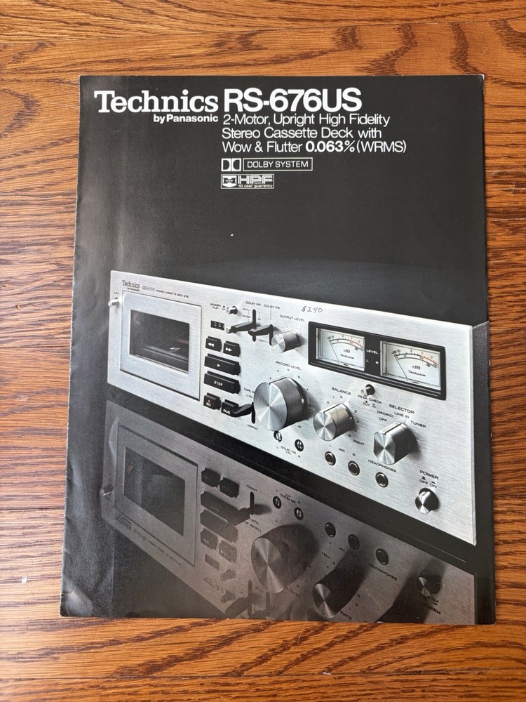 Technics RS-676US Cassette Tape Deck Original Box and Paperwork Multi Voltage