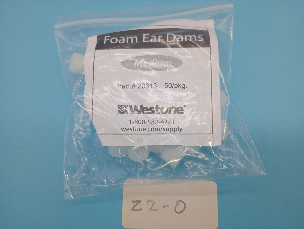 Westone 20313 Foam Ear Dams MEDIUM ~ 50 PKG -COLOR WHITE