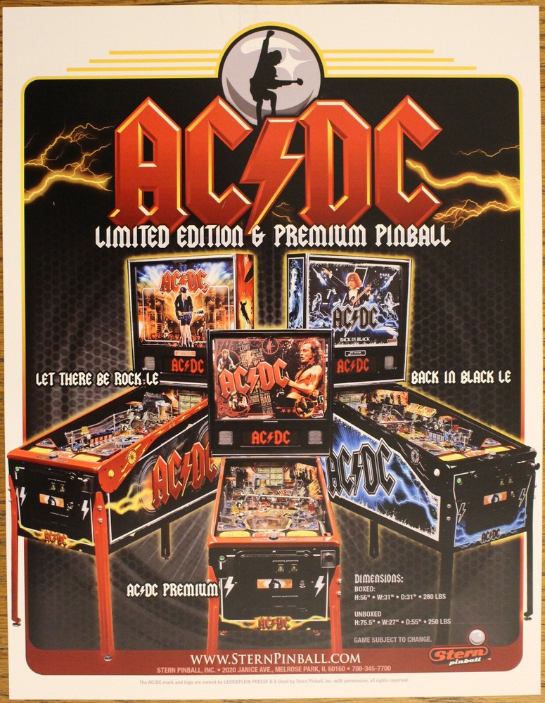 AC/DC LE&PREMIUM Stern Pinball flyer