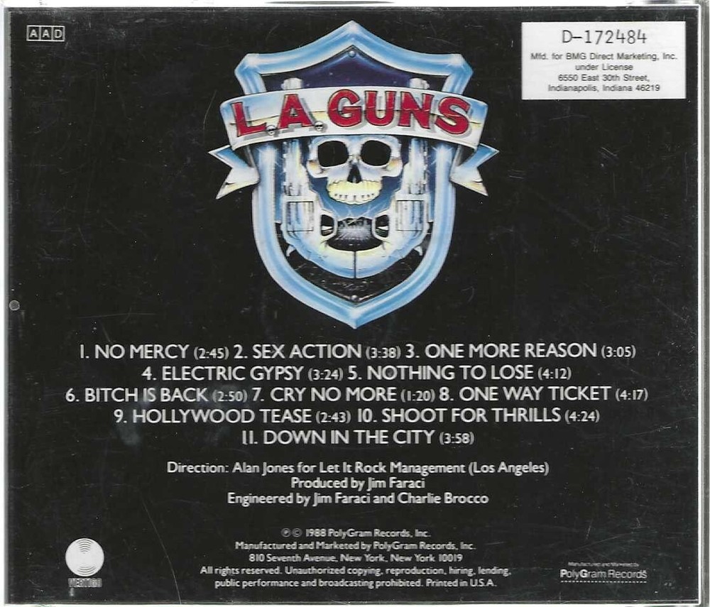L.A. Guns Self-Titled Autographed CD