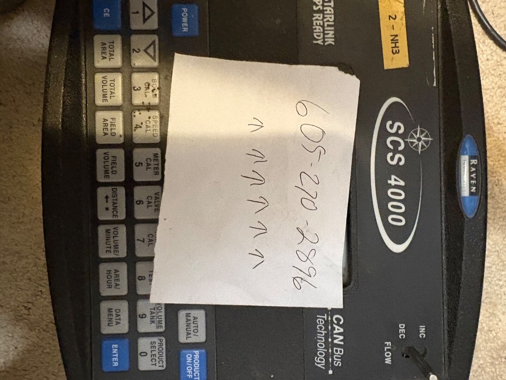 Raven SCS 4000 Can Spray Controller powered up in pic