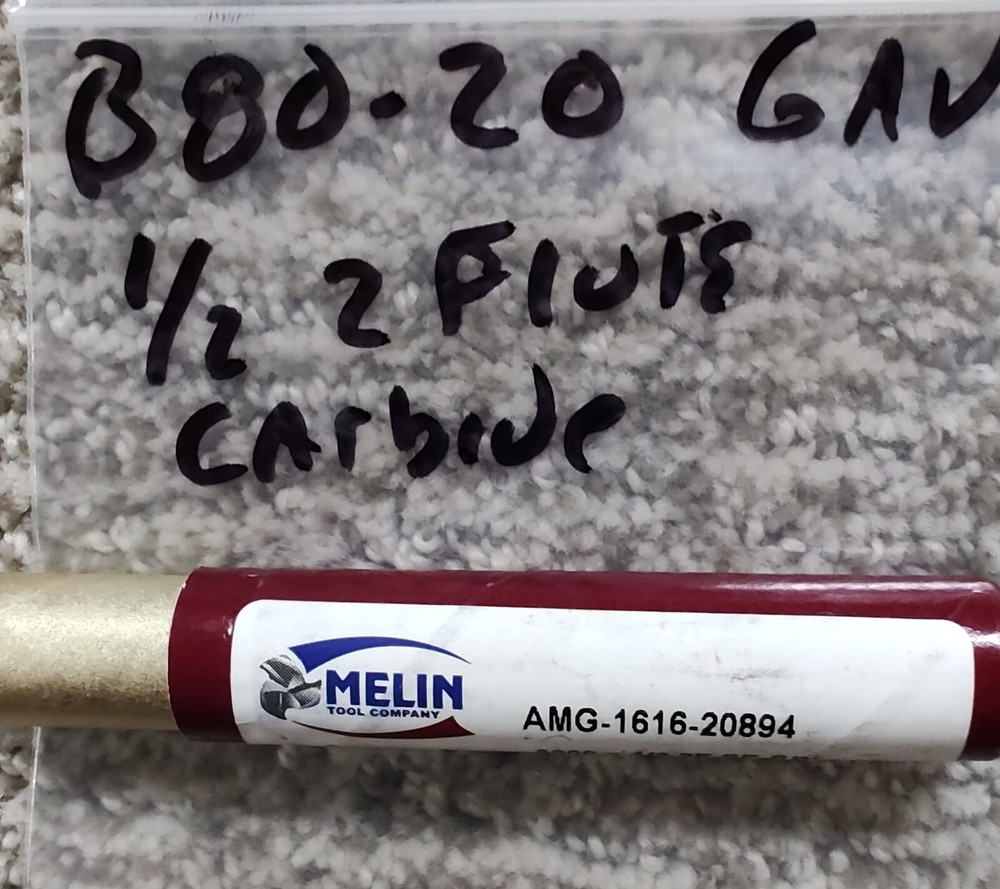 MELIN 1/2" DIA 2FLUTE END MILL
