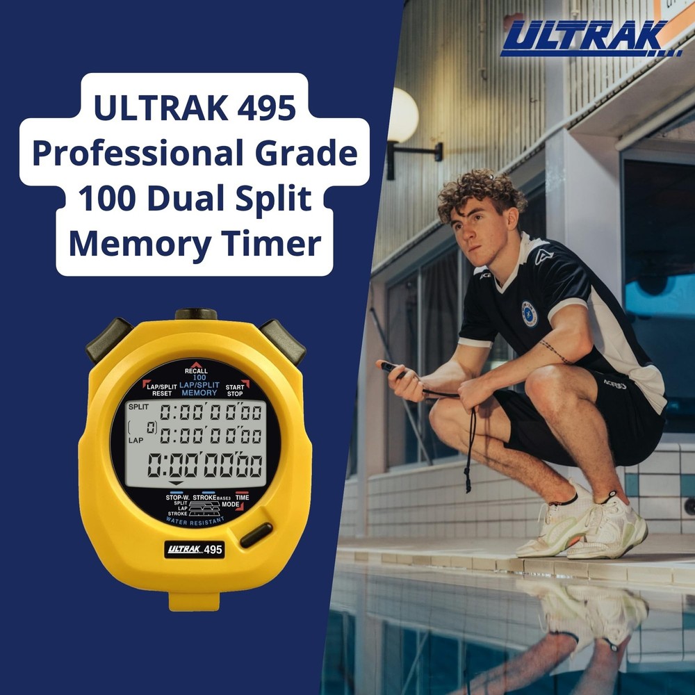 Ultrak 100 Lap Memory Timer, Yellow