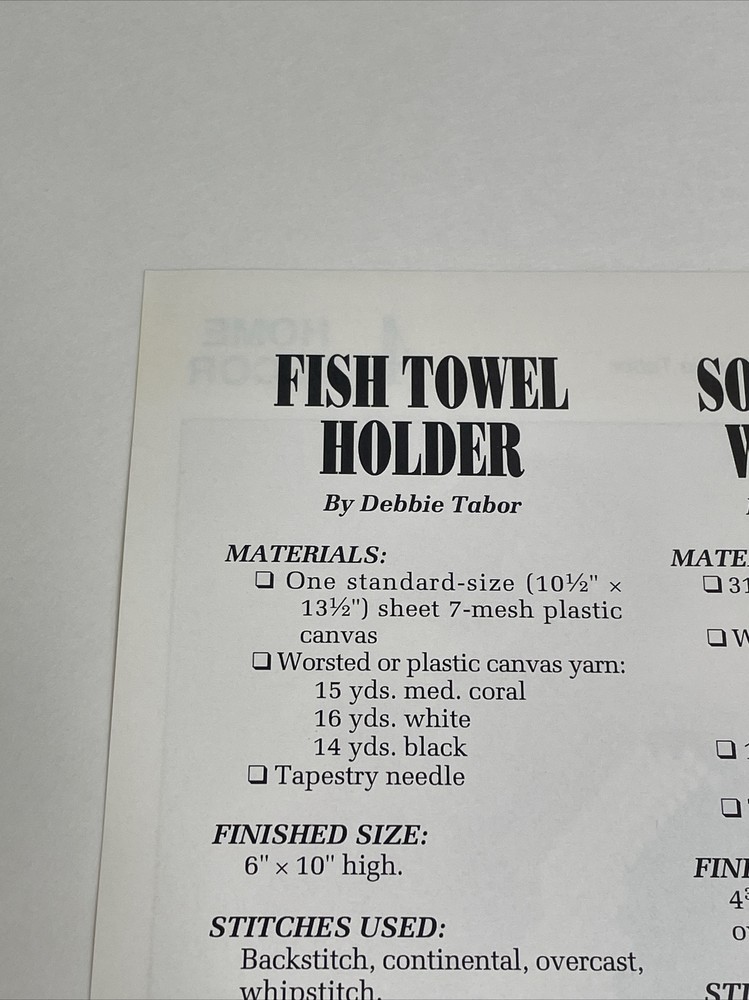 Fish Bath Set Home Decor Annie's Attic Plastic Canvas Pattern