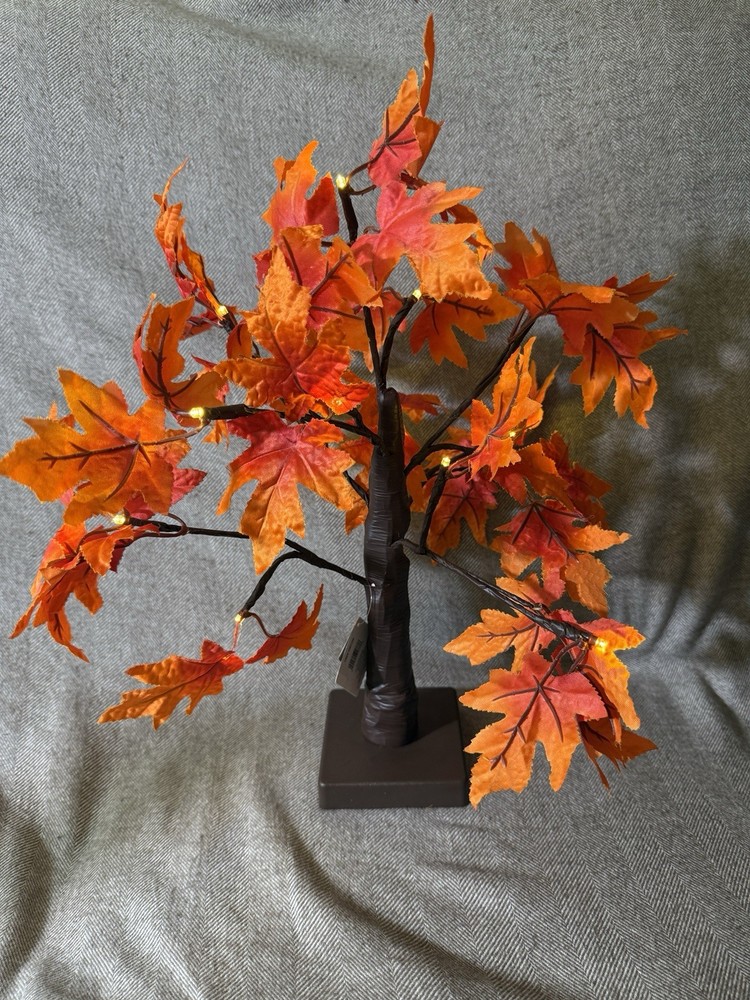 Light Up Autumn / Fall Maple Tree Tabletop Decor, 16"