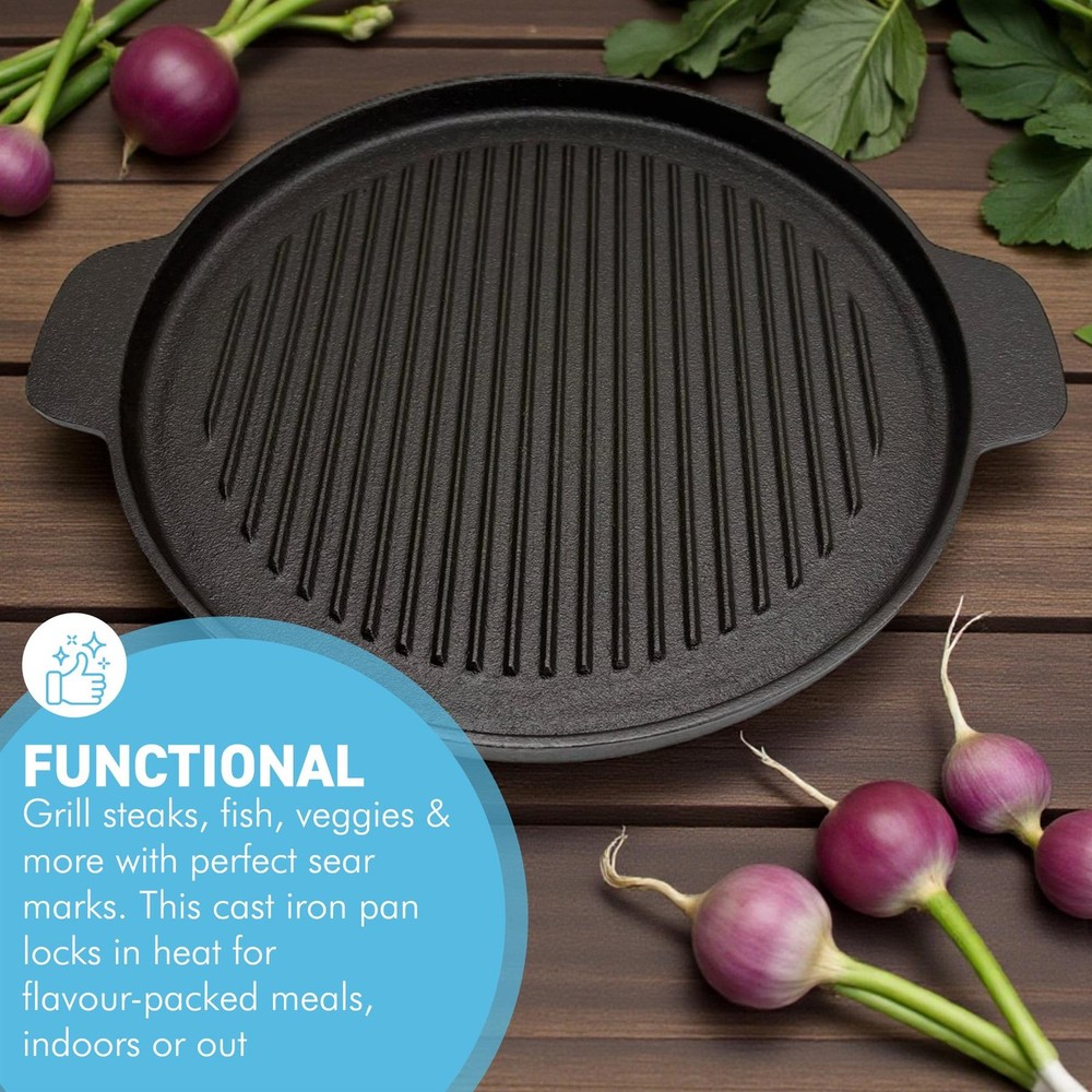 Cast Iron Grill Pan 27cm