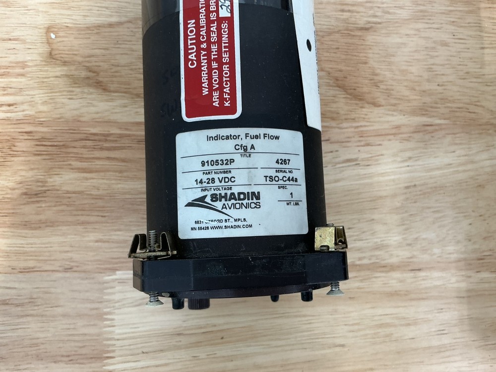 Shadin Fuel Flow Indicator part number 910532P