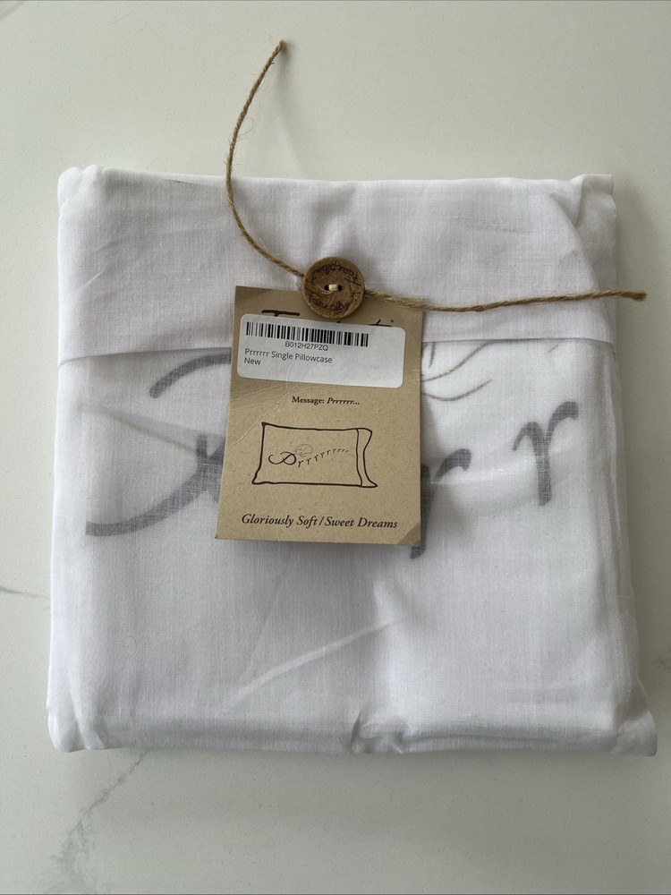 Faceplant Dream Prrrr Single Pillowcase - White