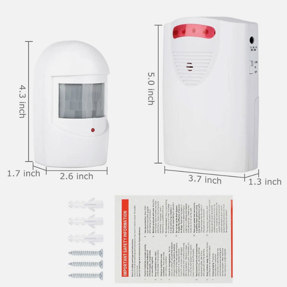Wireless Driveway Alarm Infrared Motion Sensor Home Garage Alert Security System