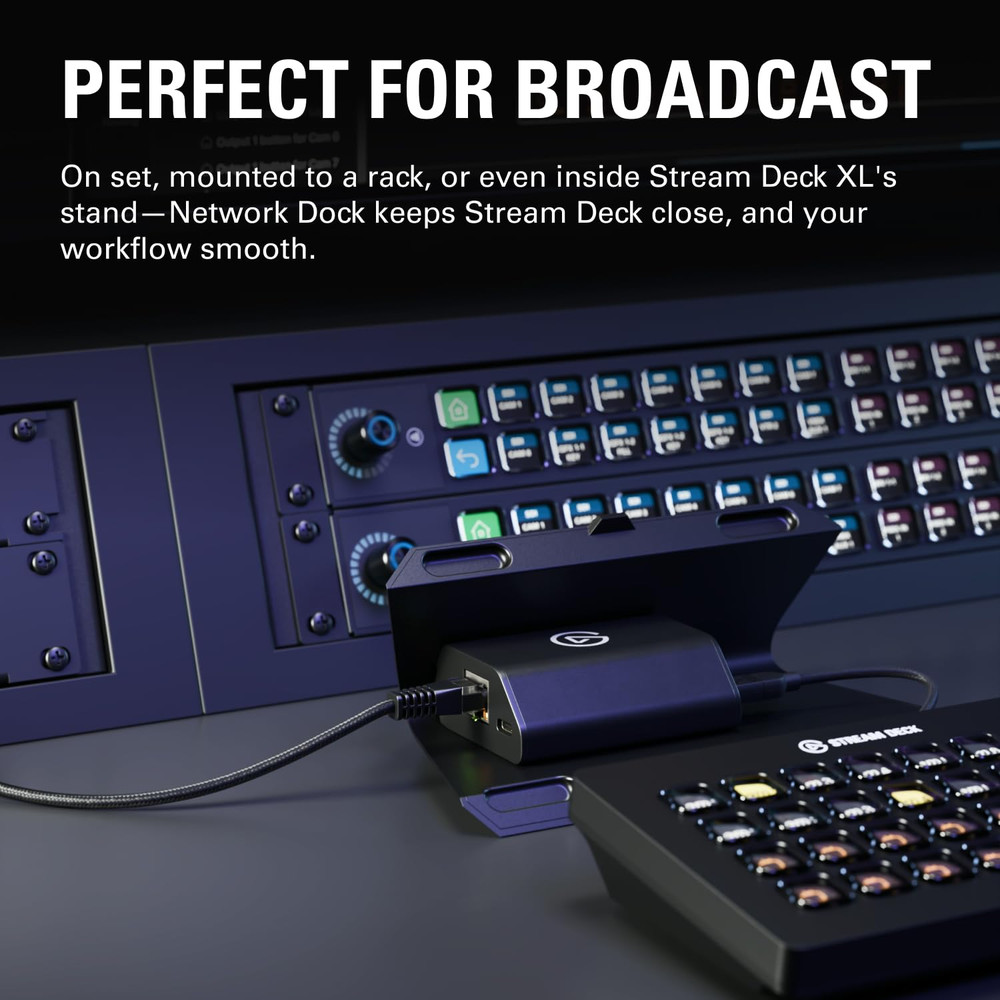Network Dock for Stream Deck – Wired Ethernet Adapter, Poe or USB Powered, Easy