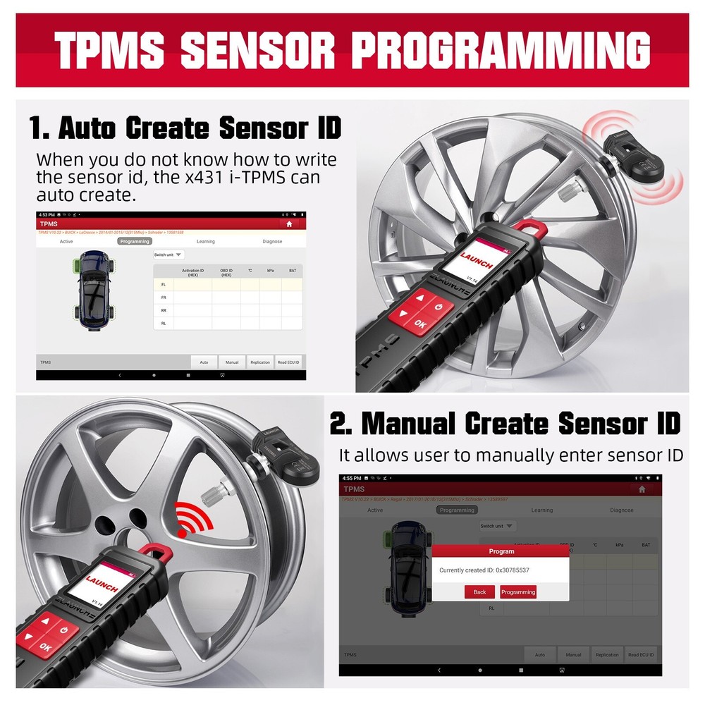 LAUNCH X431 i-TPMS Car TPMS Tire Pressure Sensor Activator Programming Learning