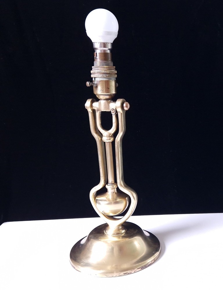 Antique Solid Brass Mariner's Electric Gimbal Wall/Table Lamp