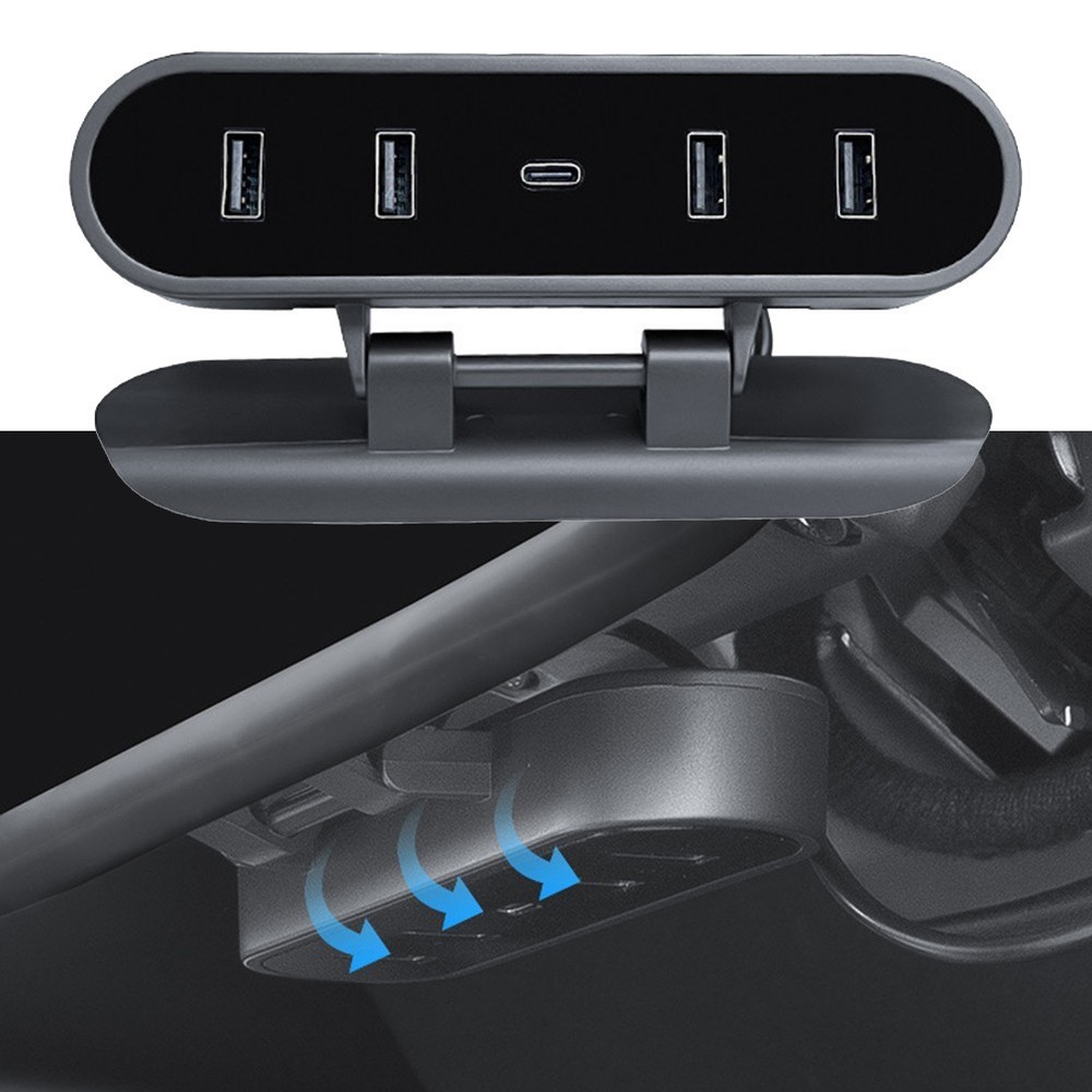 Foldable Charger Hub for Tesla For Model 3 Streamlined Under Screen Docking