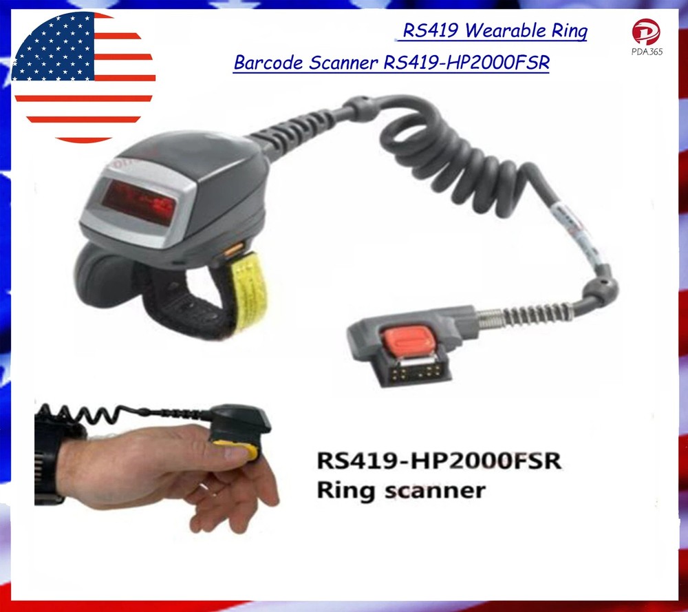 For Zebra Symbol RS419 Wearable Ring Barcode Scanner RS419-HP2000FSR