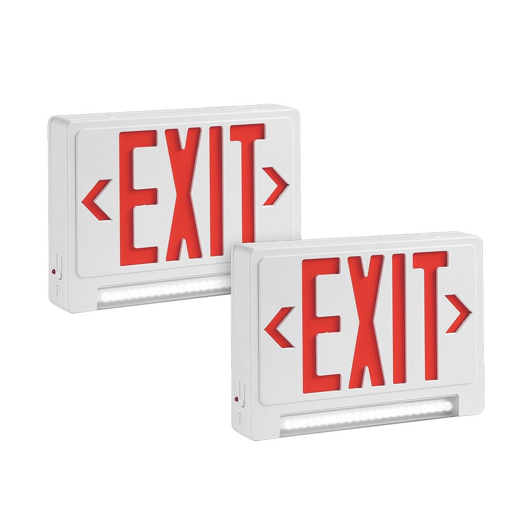 Ciata 2 Pack Ultra Bright Energy-efficient Lighted Exit Signs with Battery Ba...