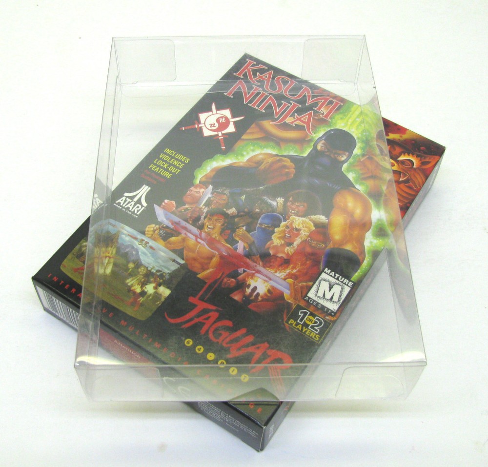 1x ATARI JAGUAR CIB GAME - CLEAR PLASTIC PROTECTIVE BOX PROTECTOR SLEEVE CASE