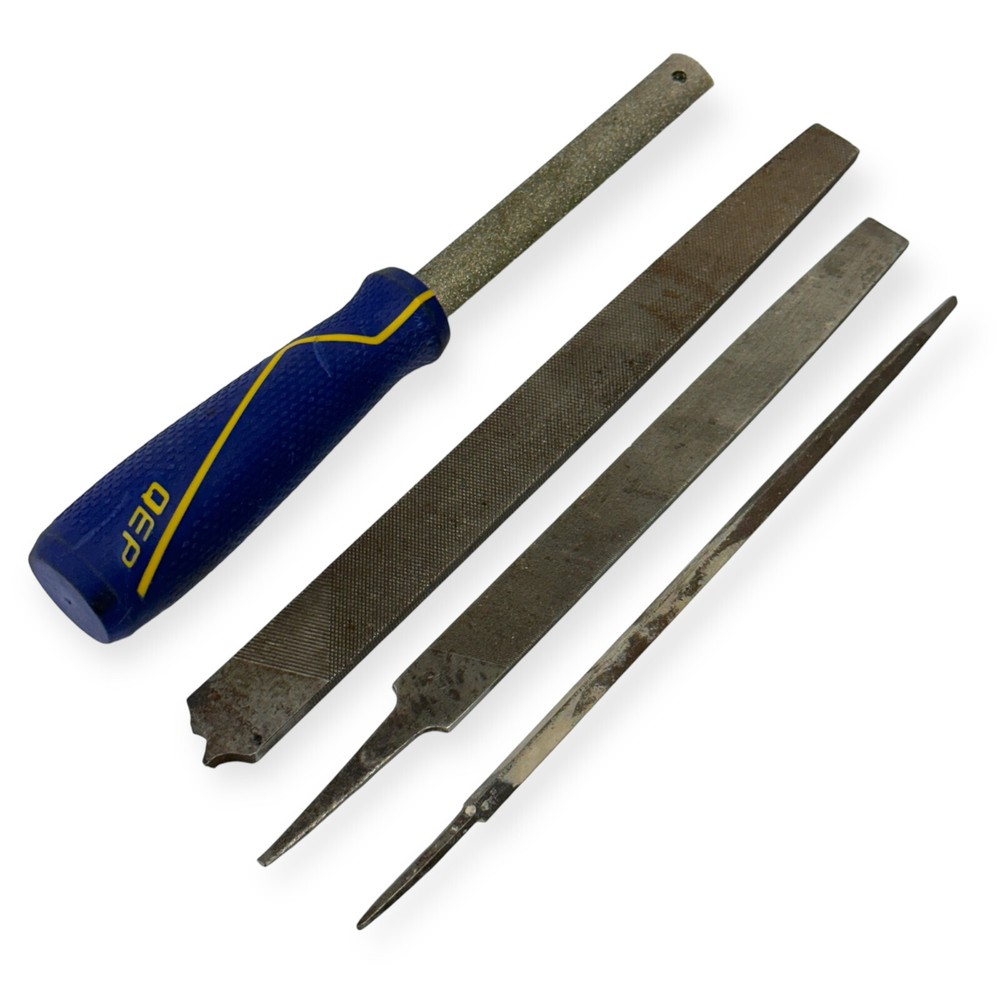 4 Pcs Nicholson, Qep and Assorted Triangular, Flat File Set, Made in USA